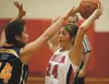 Wasilla's Amanda Hutchins looks for an open teammate during Doc Larson's Roundball Classic earlier this month. Hutchins returns as the player with the most experience on Wasilla's 2013-14 gir