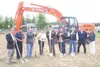TODD L. DISHER/Frontiersman Breaking ground on a new state
Veterans of Foreign Wars facility in Wasilla are, from left, Mayor
Verne Rupright, Al Moyé, Mel Shepard, Bob Myles, John Minnick,
Ma