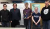 The first place team from Mat-Su Career Tech High School which won first place at Friday night's state Science Bowl at the school. The team, from left — Jacob Cucinello, Charles Michael, Luca