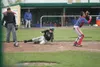 Colony’s Taylor Palmer slides across home plate during
Thursday’s game against Sitka at the state baseball championships
in Palmer. ROBERT DeBERRY/Frontiersman