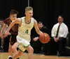 Colony's Colton Spencer moves the ball down the floor during the 2019 4A state basketball tournament. Jeremiah Bartz/Frontiersman