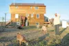 RUSSELL STIGALL/Frontiersman Chris Radlinski holds the leash on
his goat, Bela, while Bela’s kid, Rabbit, explores nearby.
Radlinski and his wife, Jessica Radlinski, live near the Millers
Rea