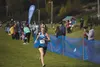 Palmer senior Ruby Woodings sprints toward the finish during the Region III Championships Saturday, Sept. 24, 2016, at the Tsalteshi Trails in Soldotna. Woodings won the varsity girls' race, 