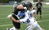 Palmer junior Makeehan Knittle wraps up Colony senior Jon Pomrenke after a gain during Colony's 39-8 win over the Moose Friday at Palmer High School. Courtesy of Bruce Eggleston/matsusports.n