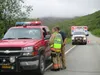 Emergency responders searched for about two hours Saturday trying to find a truck reported wrecked near Mile 14, Hatcher Pass Road. Unable to locate the reported crash, the scene was turned o