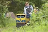 The Spirit of Seward miniature train, operated by engineer John Whitney, rounds a corner Saturday afternoon at the Alaska Live Steamers track. It was the last day the group gave rides at its 