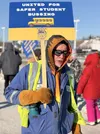 School bus drivers for Durham School Services in the Mat-Su took the the picket lines in freezing temperatures following stalled contract negotiations between Durham and the Teamsters Local 9