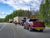 Towz R Us formed a convey transporting buildings up the Parks Highway. Courtesy photo.