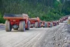 Alaska mines are expected to do well in 2021. Ore trucks at the Pogo gold mine east of Fairbanks Courtesy of Northern Star Resources