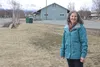 Grow Palmer director Jan Newman stands in what will be part of the organization’s new “edible rail trail” this summer near the Palmer Depot. The group is planning to move its edible park from