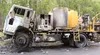 A burned out paint striping truck on the side of Clark-Wolverine Road June 13. Jenny Weaver/For the Frontiersman