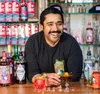 Seattle’s Myles Burroughs with a selection of his signature whiskey cocktails.