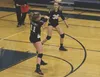 Colony's Aleah Yundt (36) watches as teammate Lily Birch gets the dig during a 3-1 loss to rival Palmer Tuesday, Sept. 13, 2016, at Palmer High School. Colony rebounded to beat Kenai 3-0 on T