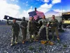 Class of 2022 Cadet Randy McKenzie (far right) posing with his brothers-in-arms in the 25th Infantry Division. This year’s Army-Navy Game “Tropic Lightning” uniform invoked past memories for 