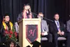 Valedictorian Josie Reintsma addresses the crowd during the 2023 Houston Junior Senior High School graduation. Jacob Mann/Frontiersman