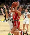 Wasilla junior Mylee Anderson drives to the basket during a win over Colony in the 4A state title game. Bruce Eggleston/matsusport.net