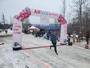 Lars Arneson crosses the finish line and wins the 2023 Crazy Lazy Mountain Race. Jacob Mann/Frontiersman
