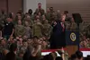 President Donald J. Trump addresses service members and their families during an event at Osan Air Base, Republic of Korea, June 30, 2019. U.S. Forces Korea supports a wide array of joint and