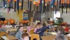 Everything's coming up pumpkins in Vanessa Powell's third-grade
class at Snowshoe Elementary School. One hundred, twenty pumpkins
line the walls of the classroom, as the students launch Mrs.
