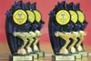 Pinewood derby trophies sit on display before the start of
Saturday's racing action at Wasilla High School. (ROBERT
DeBERRY/Frontiersman)