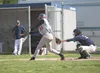 Alaska Road Warrior Matt Palmer connects with the ball during a recent game at McManus Field in Wasilla. The Road Warriors are in the No. 1 spot going into the Legion state tournament in Anch