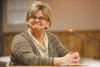 Glenda Ledford answers questions from Wasilla City Council members during Monday’s council meeting. Ledford is one of three people who applied for the seat vacated by Steve Menard. Robert DeB