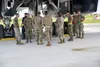 U.S. Airmen assigned to the 28th Aircraft Maintenance Squadron, Ellsworth Air Force Base, South Dakota, instruct Airmen from Andersen AFB, Guam, on B-1B Lancer procedures in order to gain kno