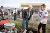 Valley resident Naomi Stapp poses for a picture with Jay Leno
outside the Air Force recruiting office in Wasilla. ROBERT
DeBERRY/Frontiersman file photo