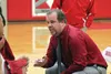 Wasilla head coach Ryan Engebretsen speaks with his players during a timeout in the second half of a 49-46 win over Grace Christian Feb. 2, 2016, at Wasilla HIgh School. JEREMIAH BARTZ/Fronti