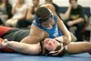 Elijah Cannon-Rogers pins Houston's Sean Lang in the 182 lb. match at the Lancer Smith Duals Thursday at Palmer High. ROBERT DeBERRY/Frontiersman.com