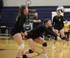 Susitna Valley junior Ashley Delima receives a serve during the 2A state championship match against Birchwood Christian. Bruce Eggleston/matsusports.net