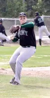 JEREMIAH BARTZ/Frontiersman Colony senior infielder Colter
Peterson moves up from his spot at third base to make a play during
the Knights’ 5-0 win over Palmer on Saturday at Hermon Brothers
