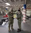 U.S. Air Force Senior Airman Alexander Garrett received an Armed Forces Service Medal from the ship’s information officer for his work aboard the U.S.S. Blue Ridge (LCC-19). The 3rd Operation