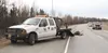 Alaska Moose Federation volunteers respond to a moose-vehicle collision this past winter on eastbound Minnesota Extension in Anchorage. Courtesy Alaska Moose Federation