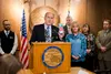 Gov. Bill Walker holds up a naloxone kit at his press Feb. 16 press conference on the state's opioid epidemic. The kits contain two doses of Narcan (naloxone) which when administered, immedia