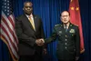 Secretary of Defense Lloyd J. Austin III meets with his Peoples Republic of China counterpart Chinese Defense Minister Wei Fenghe in Siem Reap, Cambodia, Nov. 22, 2022. Secretary Austin’s vis