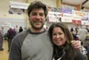 Iditarod Teacher on the Trail Laura Wright and musher Patrick Beall smile for a photo at the post-race banquet in Nome on Sunday. Beall made a GoPro video for Wright to help her illustrate po