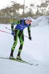 Colony junior Dawson Knopp skis toward the finish of the 8-kilometer classic race during the Region III Championships Feb. 20, 2016 in Valdez. Knopp won the event. Courtesy of Katie Rousey