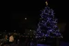 The Joint Base Elmendorf-Richardson community gathers for the annual tree-lighting ceremony on JBER, Alaska, Dec. 5, 2024. Families, friends and service members united as a community to celeb