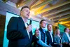 Gov. Mike Dunleavy speaks to an audiance at Everett’s Mat-Su Resort Friday, March 29, 2019, part of his seven-stop tour of Alaska. Dunleavy spoke to the crown about the proposed state budget.