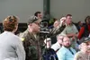 Joe Oswald addresses U.S. Veterans Affairs Secretary Robert McDonald at the Menard Center on Thursday, Aug. 13. Oswald outlined several complaints about service at the clinic during a heated 