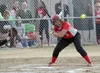 Wasilla's Katrina Thomas watches a pitch fly past during a high school softball game against Palmer on Wednesday, April 20, 2016 at the Alcantra Sports Complex. The Warriors won, 11-1, in the