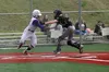 Palmer catcher Skyler Hale tags Wasilla's Balau Buckmaster at home plate during a 10-3 win over the Road Warriors Thursday, June 28, 2018, at Wasilla High School. JEREMIAH BARTZ/ Frontiersman