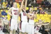 Members of the Wasilla Warriors girls varsity squad jump off the
bench after the Warriors hit a basket in the final minute of
Thursday's quarter final game at the ASAA/First National Bank 4A
