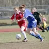 JEREMIAH BARTZ/Frontiersman Palmer sophomore Tess Anderson,
right, drives the ball past Juneau-Douglas senior Brittany Lenhart
during the first half of the Bears’ 3-1 win over Palmer Friday a