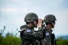 Republic of Korea Air Force Joint Terminal Attack Controllers (JTACs) observe as an A-10 Thunderbolt II provides close air support (CAS) during RED FLAG-Alaska 19-2 in the Yukon Training Area
