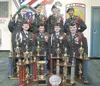ROBERT DeBERRY/Frontiersman Colony High School’s JROTC members
pose with trophies earned at last weekend’s state competition in
Anchorage. Robert DeBerry