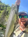Frontiersman contributor Kyle Wilkinson celebrates a catch during a recent trip on the Russian River. Kyle Wilkinson/For the Frontiersman