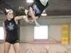 Kendall Mullins holds Gabby Jones' arm as she spins her body in mid-air during a Denali All-Stars practice Monday evening at Denali Gymnastics in Wasilla. Robert DeBerry/Frontiersman