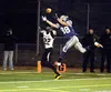 Palmer Moose Daniel DeLay reaches for a pass Saturday during the semifinal state championship tournament showdown with the South High Wolverines at Tom Huffer Sr. Stadium in Chugiak. ROBERT D